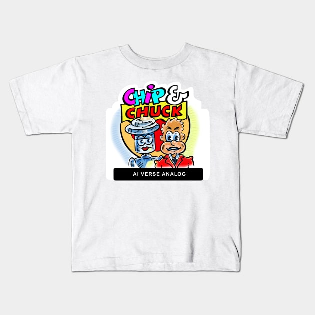 AI verse Analog Kids T-Shirt by chipandchuck